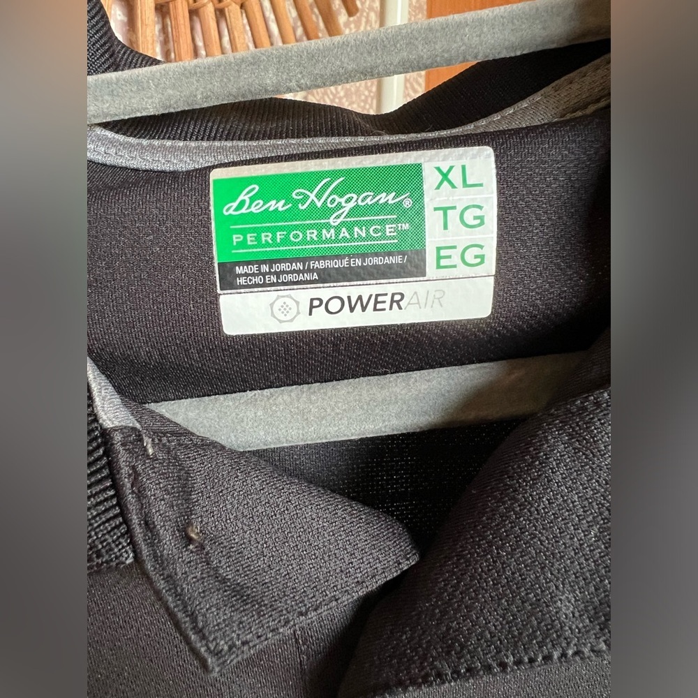 Men’s Ben Hogan Performace Power Air Black Lightweight Polo Golf Shirt - Picture 6 of 6